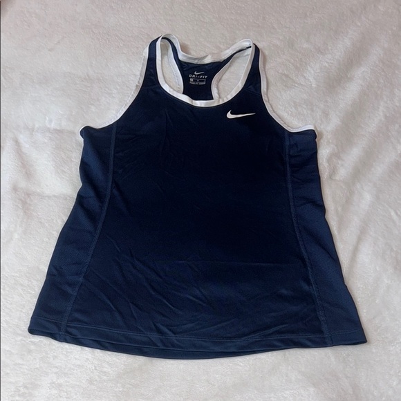 Nike Blue Fitted Athletic Tank Top - Picture 1 of 9
